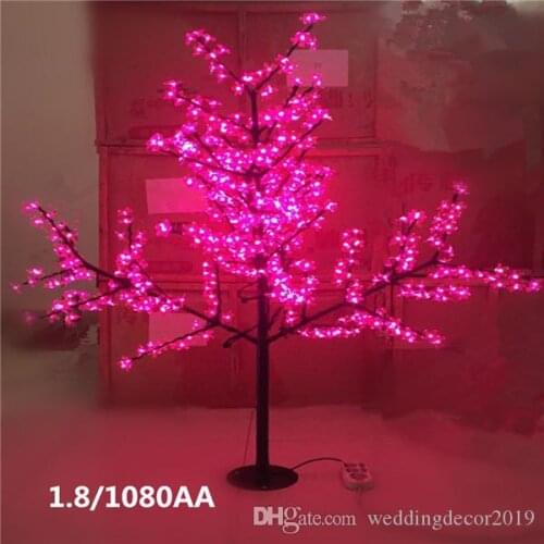 2m 6.5ft Height Outdoor Artificial Christmas Tree LED Cherry Blossom Tree Light 1150pcs LEDs Straight Tree Trunk Free Shipping