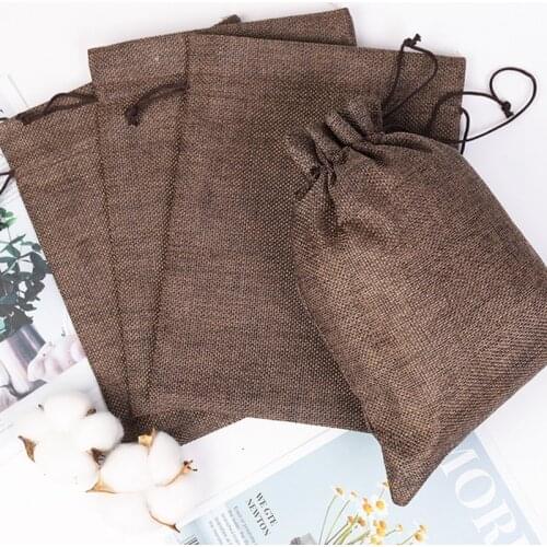 Handmade Linen Storage Package Bag Drawstring Bag Small Coin Purse Travel Women Small Cloth Bag Christmas Gift Pouch Decoration