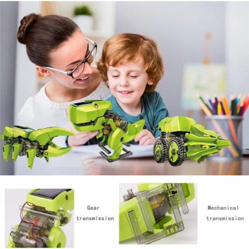 1set Creative Science And Education DIY Solar 3 In 1 Self-assembled Toy Solar Dinosaur Assembled Toy Kids Model Building Science