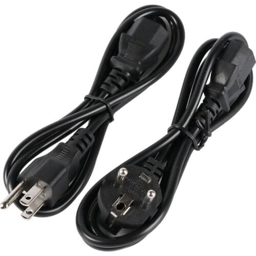 3 Prong US and EU Plug AC Power Cord Cable for Laptop PC Adapter Supply Power Cords New Arrival