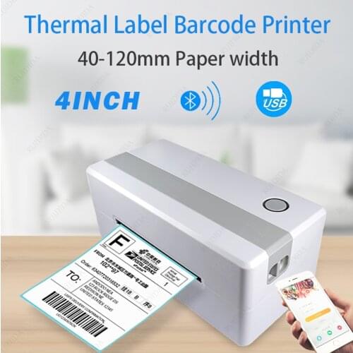 4 Inch Portable Printer Thermal Printer Shipping Label Printer USB Printer Bluetooth Desktop Label Printer Label Maker 4x6 4x4