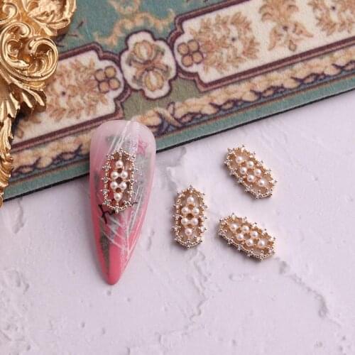 5pcs TN4966 Alloy Zircon Pearl Nail Art Crystals nail jewelry Rhinestone nails accessories supplies nail art decorations charms