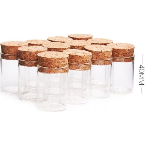 500pcs 10ml size 24*40mm Small Test Tube with Cork Stopper Spice Bottles Container Jars Vials DIY Craft SN1609