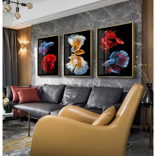 Adult gift 5d diy Diamond Painting Full Drill Round red koi fish Diamond Embroidery Handmade Wall Decor Scenery Mosaic Crystal