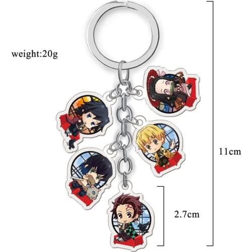 Anime Key Chain Demon Slayer: Kimetsu No Yaiba Keychain Cartoon Figure Pendent Key Ring Gifts