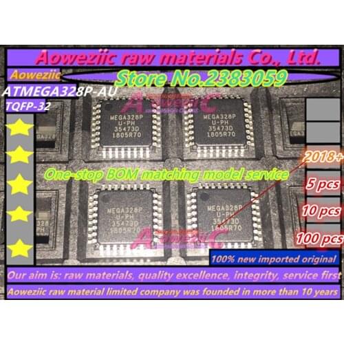 Aoweziic 2018+ 100% new imported original ATMEGA328P-AU ATMEGA328P TQFP-32 8 bit microcontroller 32K flash memory