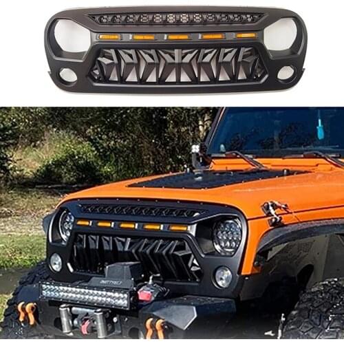 Car Modified Racing Grills Bumper Mesh Fit For Wrangler JK 2007 2008 2009 2010 2012 2013 2014 2015 2016 2017 Front Grill Grills