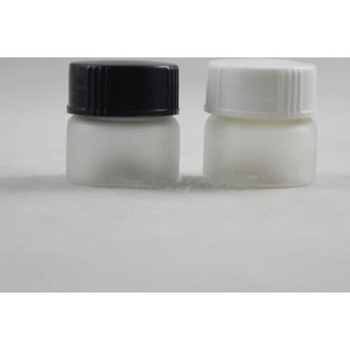 5g Frosted Glass Jars With Lid of Black White 5ml Skin Care Cream Pot Cosmetics Packing Container Frosting Glass Bottle F139