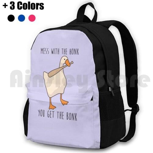 Mess With The Honk You Get The Bonk-Untitled Goose Game Outdoor Hiking Backpack Waterproof Camping Travel Switch Untitled Goose
