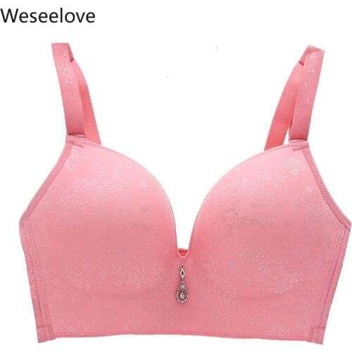 Plus Size Women Flower Bralette Seamless Wireless Sexy Without Underwire Comfortable and Decompression Push Up Underwear E90-4
