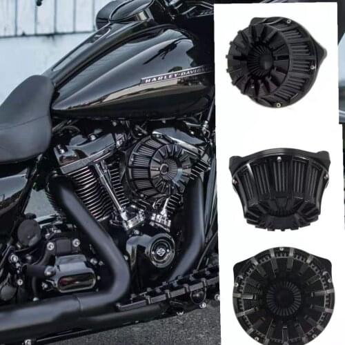 Black Stripe Inverted Air Filter Fit For Harley Touring Electra Glide Street Glide Road Glide Road King Tri Glide Ultra 08-20