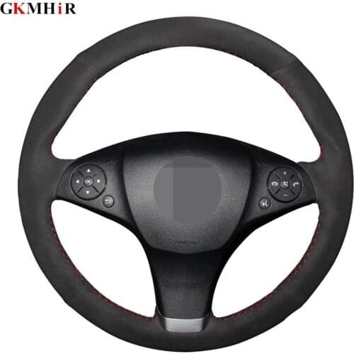 DIY Hand-stitched Black Suede Car Steering Wheel Cover For Mercedes-Benz C180 C200 C350 C300 CLS 280 300 350 500 GLK 300