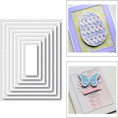 Background 2020 Stitched Rectangle Nesting Frame New Metal Cutting Dies For Scrapbooking Album Decor Embossing Craft Dies Cut