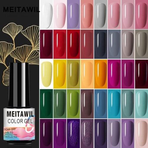 7ml Gel Nails Polish Colorful Long Lasting Base Top Coat Gel Varnish Glitter Soak Off UV LED DIY Nail Art Gel Polish