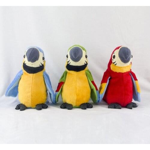 Talking Record Cute Parrot Waving Wings Electronic Pet Stuffed Plush Toy Educational Toy for Kids Birthday Gift Boy Girl New