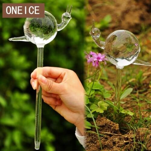 Exquisite handmade glass snail watering device automatic watering flower Tabletop