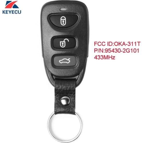 KEYECU Replacement Remote Car Key Control Fob 433MHz for KIA Optima 2010-2011 FCC ID: OKA-311T, P/N: 95430-2G101
