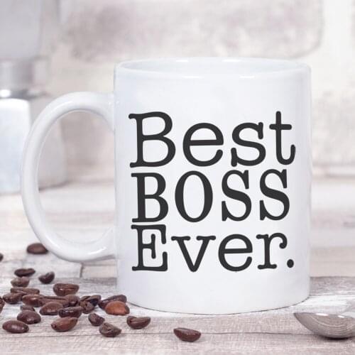 BEST BOSS EVER MUG 350ml Ceramic Porcelain Coffee Tea Cup FRIENDS GIFT MUG