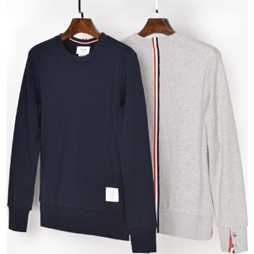 2021 Fashion TB THOM Brand Spring Autumn hooded Clothing Cotton jacket Men Women Sweatshirts O-Neck Slim Casual Sportswear Coat