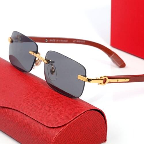 Pawes Natural Wood Square Clear Glasses Men Rimless Eyeglasses Frame for Women Reading Glasses