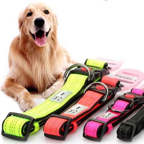 Reflective Dog Collar Nylon Dog Collar Large Collar Mascota Medium Large Dogs Adjustable Necklace For Pet Training Products