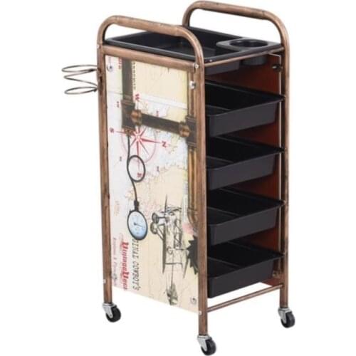 New retro hairdresser beauty stroller barber shop hot dyeing tool car hair salon trolley bar specials