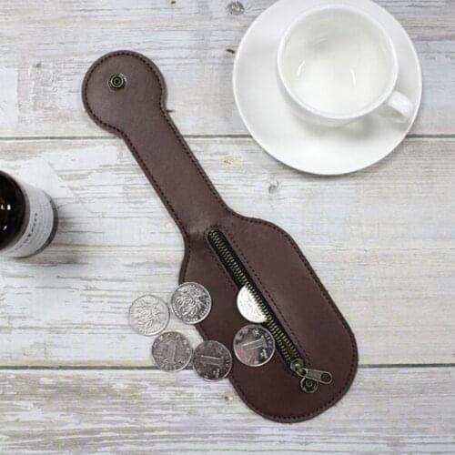 New Portable Coin Purse Leather Racket Jack Sap Big Capacity Belt For Self Defense US