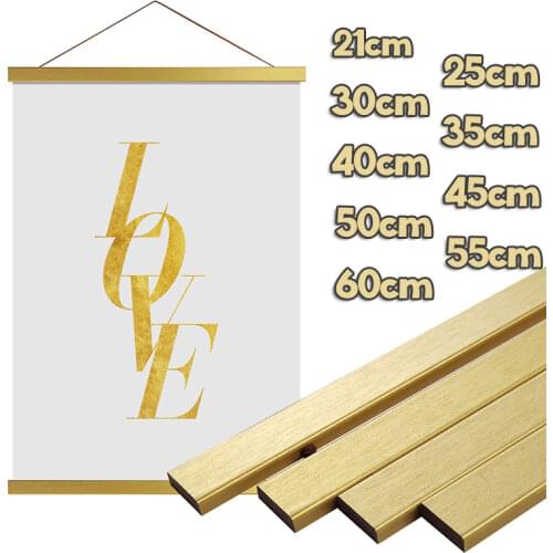 New Style Golden Walnut Magnetic Hanger Frame 21-80cm for Posters,Prints,Photos,Pictures,Maps, Scrolls,Wall Hanging Wooden Frame
