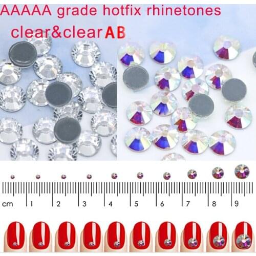Wholesale ss3-ss50 crystal AB flatback Iron On Hot fix Rhinestones glue on/ hotfix Rhinestone for Nail art&Fabric Garment Decora