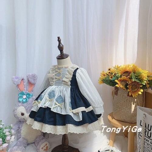 Autumn and winter Spanish childrens dress long sleeve puffy princess dress lolita girl birthday dress dress