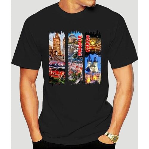 PRAGUE CZECH NEW COTTON GREY TSHIRT Top Quality Tops TEE Shirt-4876A