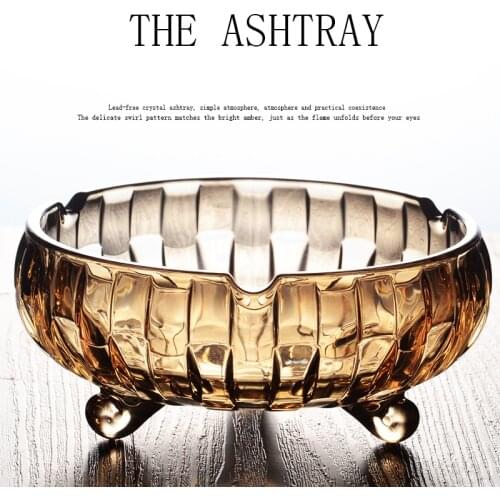 European Luxury Crystal Square Glass Ash Tray Tranparent Square Shape Ashtray Cigar Smoking Accessory Office KTV Smoking
