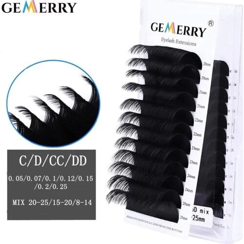 Russian 25mm Mix Individual Eyelashes For Extension Natural Soft Faux Cils Handmade Korea Silk Mink Lash Supplies False Lashes