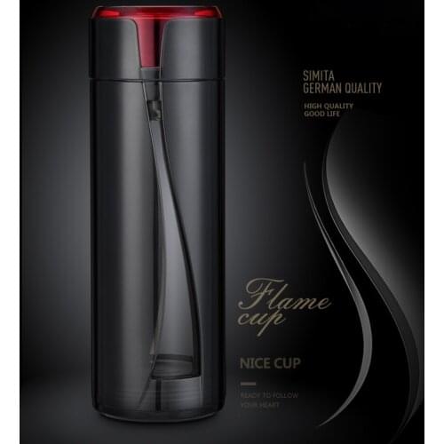 Water Bottle Glass Bottle with Stainless Steel Tea Infuser Filter Double Wall Glass Sport Water Tumbler