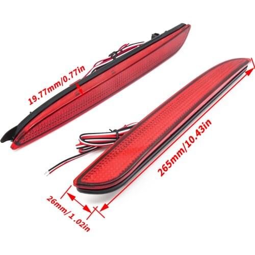2pcs LED Rear Bumper Reflector Lens Tail Stop Brake Light Turning Light For Mazda 3 2010 2011 2012 2013