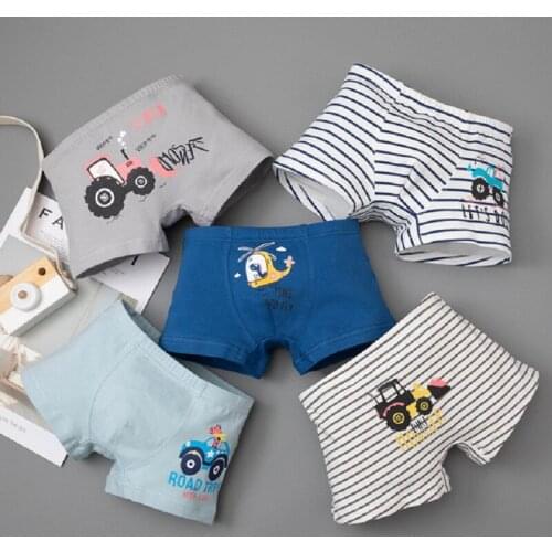 5pcs/lot Boys Underwear Boxer Briefs Cotton Breathable Kids Panties Children Safety Shorts for Toddler Teenager M-4XL