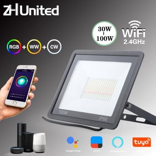 Outdoor led Flood light Smart life APP Garden home Waterproof Spotlight Stage christmas decoration RGB 30W 50W lamp 220V 110V