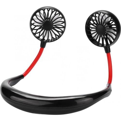 USB Outdoor Sports Mini Hanging Neck Fan Portable Leafless Small Fan Hanging Neck Lazy Ultra-quiet Electric Fan