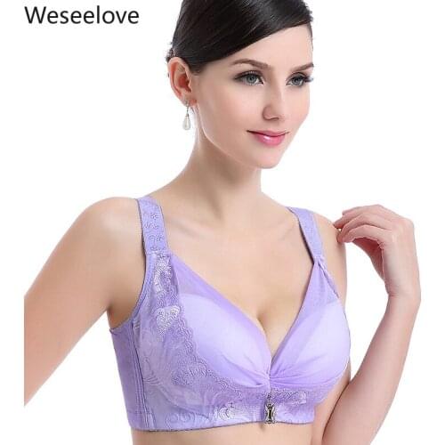 Women Plus Size Bras Without Rims New Sexy Lace Underwear Soutien Gorge Black Big Cup Big Tits Gather Adjustable Underwear X01