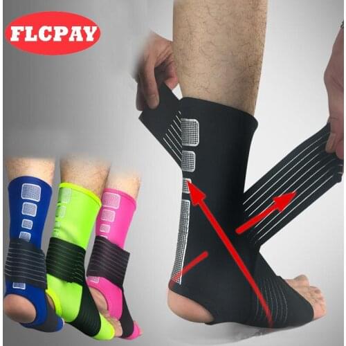 1 Pair Ankle Bandage Elastic Brace Guard Support Sport Gym Foot Wrap Protection Sports Safety Ankle Support Strong Free Shipping