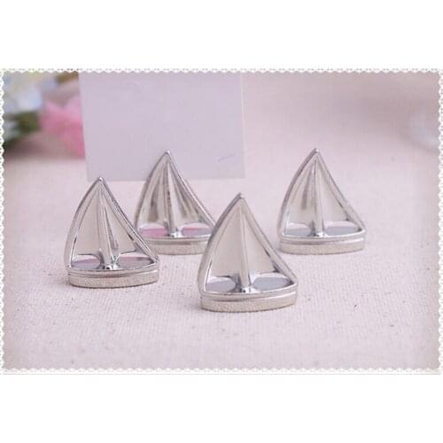 20pcs Silver Boat Name Number Table Place Card Holder For Wedding Party Birthday Venue Decoration