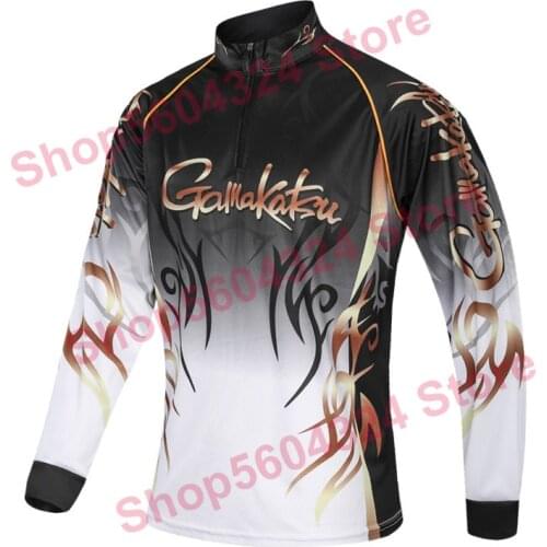 2021 New Brand Gamakatsu Fishing Shirts Outdoor Sport Quick Dry Mens Fishing Clothes Plus Size Anti Uv Cycling Fishing Clothing