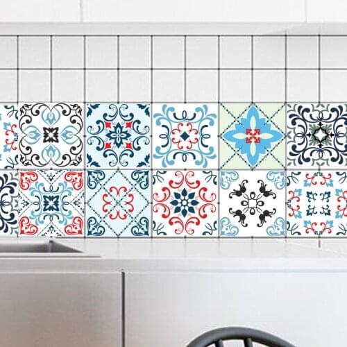 20x100cm PVC Colorful Mosaic Waterproof Self adhesive Wallpaper Kitchen Mediterranean Tile Sticker Wall Bathroom Decor
