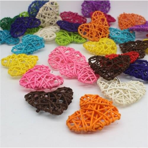 30PCS 7CM Heart Rattan Ball 13 Colors Sepak Takraw For Christmas Birthday Party & Home Wedding Party Decoration Rattan Ball