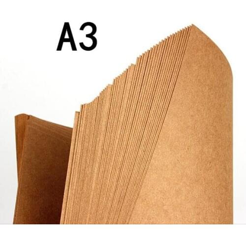 70-200gsm 50pcs/100pcs High Quality A3 Brown Kraft Paper DIY Card Making Craft Paper DIY Thick Paperboard Cardboard