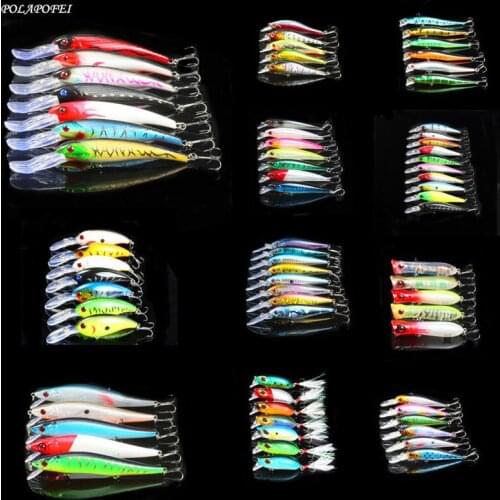 73pcs Wobbler Fishing Lure Black Minnow Popper Crankbait Pike Carp Salmon Artificial Bait Fish Hook Fishing Accessories Tools D