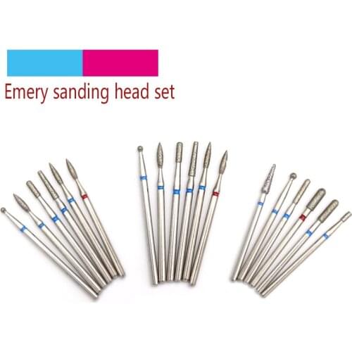 6pcs set Multi-types Diamond Nail Grinding Head Manicure Cutter Pedicure Machine Sander Drill Bit Electric Rotary Tools