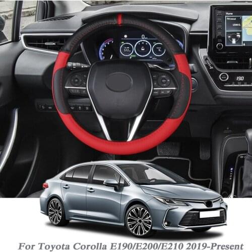 Car Styling For Toyota Corolla E190 E200 E210 2019-Present Steering Wheel Cover Leather steering-wheel Cover Interior Accessory