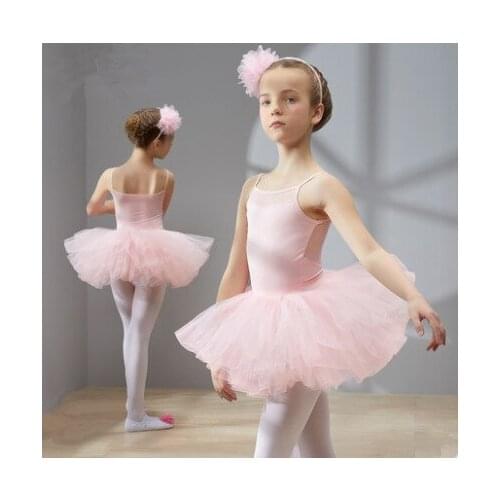 Ballet Dress Dance Dress Tutu Dress for Girls Kids Children High Quality Short Sleeves Tulle Dance Wear
