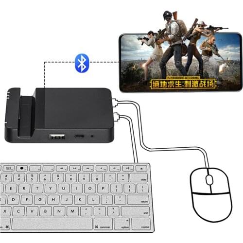 Wireless Bluetooth Mouse Keyboard Converter Mobile Phone PUBG Game Controller PC Gamepad Adapter Dock for Android Tablet